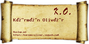 Kármán Olivér névjegykártya