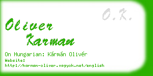 oliver karman business card