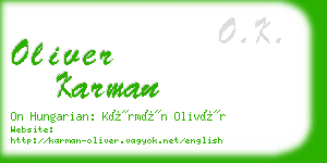 oliver karman business card